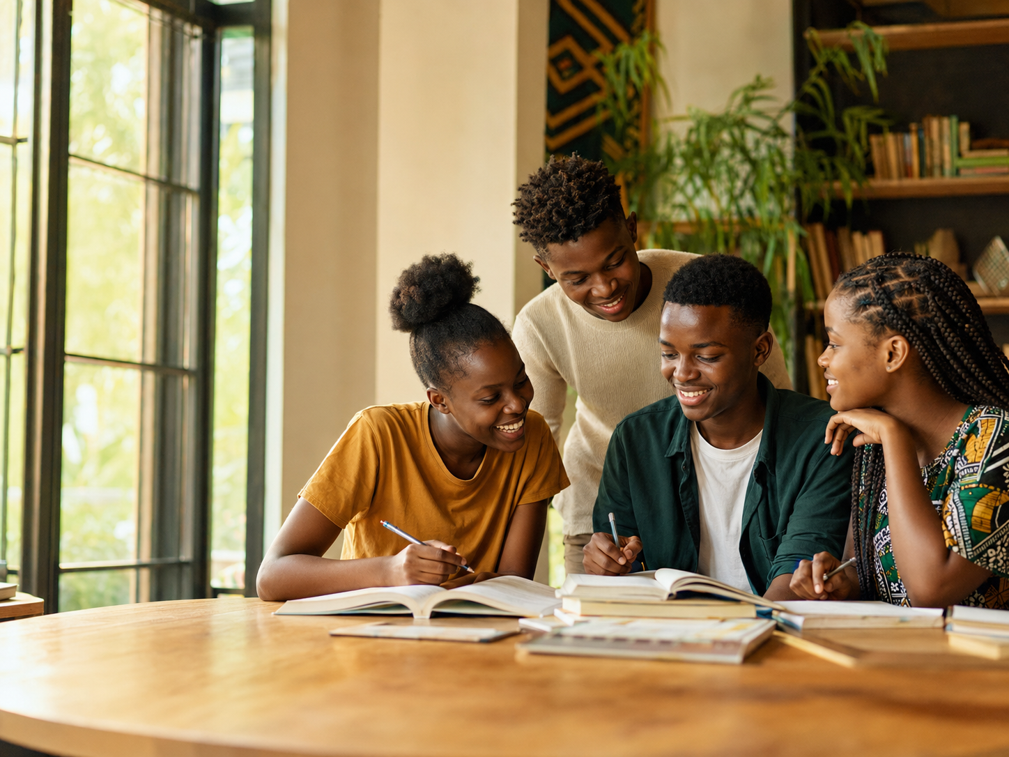 African secondary-school students reading and discussing literature together